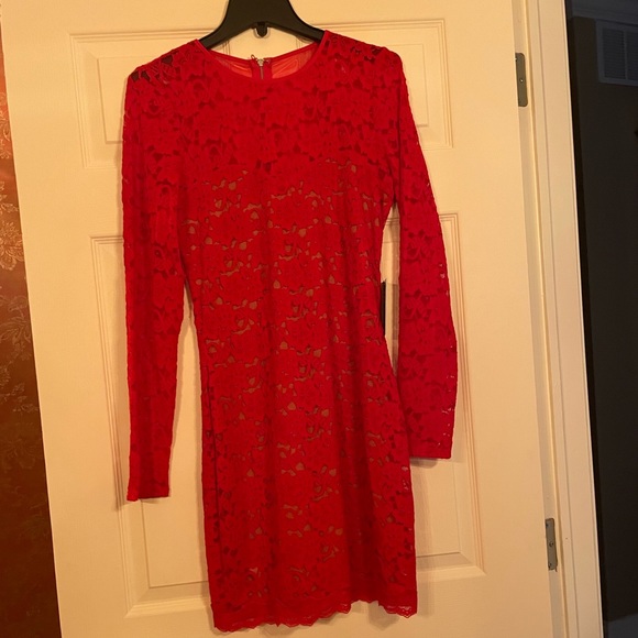 Express Red lace Christmas Dress - Picture 10 of 13